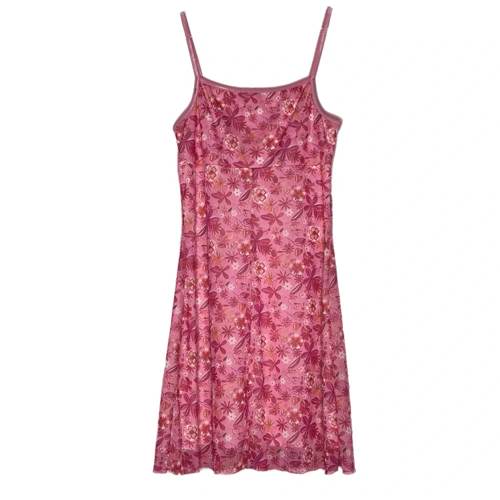 Vintage pink mini floral dress - Picture 2 of 6